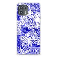 Silicone Back Case Motorola Edge 20 Lite Angel Skull Blauw