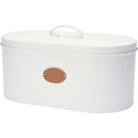 Luxe witte broodtrommel van metaal 33 x 18 x 15 cm   - - thumbnail