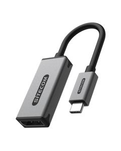 Sitecom AD-1015 video kabel adapter 0,15 m USB Type-C DisplayPort Zwart, Roestvrijstaal