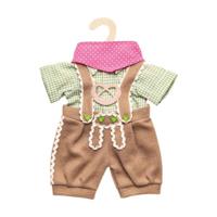 Heless Poppenkleding Lederhosen met Overhemd en Sjaal, 28-35 cm - thumbnail