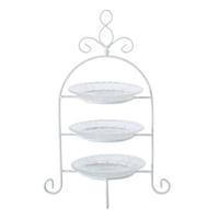 Boltze Etagere - 3 - laags - wit - 30 x 23 cm - metaal en glas - thumbnail