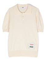 MSGM Kids polo en coton à patch logo - Tons neutres