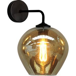 Masterlight Wandlamp Quinto zwart met smoke glas 3260-05-05-3