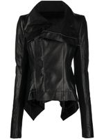 Rick Owens veste de moto Naska en cuir - Noir