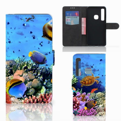 Samsung Galaxy A9 2018 Telefoonhoesje met Pasjes Vissen Samsung Galaxy A9 2018 Telefoonhoesje met Pasjes Vissen