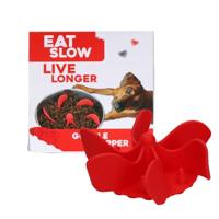 Eat Slow Live Longer Gobble Stopper - Anti Fresser - Voederautomaat - Slow Feeder - Voor honden en katten - 11 cm - Rood