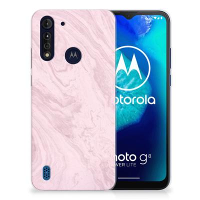 Motorola Moto G8 Power Lite TPU Siliconen Hoesje Marble Pink - Origineel Cadeau Vriendin Motorola Moto G8 Power Lite TPU Siliconen Hoesje Marble Pink - Origineel Cadeau Vriendin