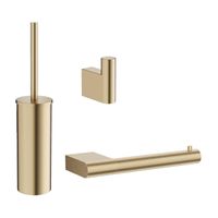 Crosswater MPRO toiletset - toiletborstelhouder - handdoekhaak - wcrolhouder - geborsteld messing SW916791 / SW916792 / SW916793 - thumbnail