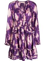 Ulla Johnson robe en soie Emery à coupe courte - Violet