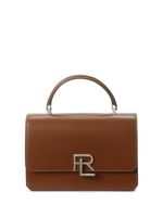 Ralph Lauren Collection sac à bandoulière en cuir à plaque logo - Marron - thumbnail