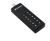 Verbatim Keypad Secure - USB-Stick 3.0 Type-C gegevensopslag met wachtwoordbeveiliging - 128 GB - Zwart - thumbnail