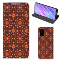 Samsung Galaxy S20 Hoesje met Magneet Batik Brown - thumbnail