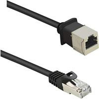 Renkforce RF-4394130 RJ45 Netwerkkabel, patchkabel CAT 5e F/UTP 3.00 m Zwart Verlengkabel Snagless, Vergulde steekconta