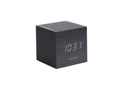 Karlsson klok Cube 8 x 8 x 8 cm hout fineer zwart Karlsson klok Cube 8 x 8 x 8 cm hout fineer zwart