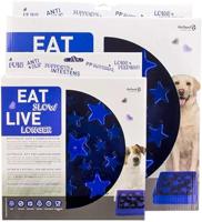 Eat Slow Live Longer Star Feeder XS - 14 x 14 cm - Anti Kauw-voerbak - Langzame voederbak voor honden - Hondenbak - Antislip - Geschikt voor kleinere honden - Anti-schrokbak - Blauw