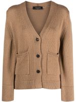 Fabiana Filippi cardigan en laine vierge à col v - Marron