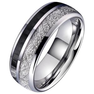 Wolfraam heren ring Carbon Vermiculiet Inlay-18mm