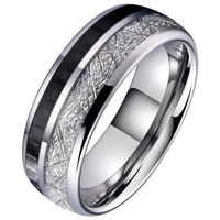 Wolfraam heren ring Carbon Vermiculiet Inlay-18mm - thumbnail