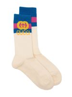 Gucci Kids chaussettes rayées Web à logo - Tons neutres