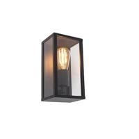 QAZQA - Industrieel Smart wandlamp zwart 26 cm IP44 incl. Wifi ST64 - Charlois | Buitenverlichting - Aluminium Langwerpig - E27 Geschikt voor LED - Max. 1 x 7 Watt