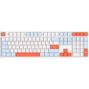 HelloGanss HS108T White Feather toetsenbord RGB leds, PBT Doubleshot keycaps, hot swap, 2,4 GHz / Bluetooth / USB-C