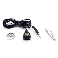 QUADRIOS GmbH ESD aardingskabel, verbindingsklem voor matten met 10 mm drukknop met dubbele bananenbus op bananenstekker & krokodillenklem kabellengte 1,8 m norm-conform EN 61340-5-1