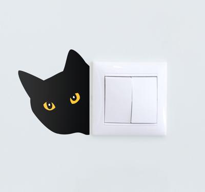 Spiekende kat licht schakelaar sticker