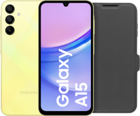 Samsung Galaxy A15 128GB Geel 5G + BlueBuilt Book Case Zwart - thumbnail