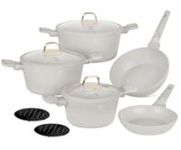 Berlinger Haus 10 stuks aluminium anti-aanbaklaag inductie kookgerei set - potten en pannen met deksels voor thuis keuken oven vaatwasmachinebestendig, milieuvriendelijk compatibel met alle fornuizen,