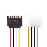 NEDIS Interne stroomkabel | SATA 15-pins stekker | Molex bus | verguld | 0,20 m | rond | PVC | verschillende | plastic zakken 0,20 m verschillende