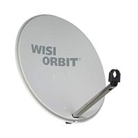 WISI 75606 OA36G Orbit Line satellietantenne (RAL 7035) – 60 cm reflector met 40 mm LNB-houder, feedarm en mastklemmen – montagetoebehoren lichtgrijs