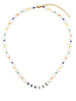 Sporty & Rich collier Be Nice serti de perles - Blanc