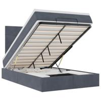 vidaXL Ottoman bed met matrassen en LED's 120x200cm fluweel donkergrijs, bedframe, ottoman bedframe, bedframe met opbergruimte onder het bed