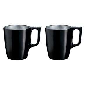 Set van 4x stuks koffie kopjes/bekers zwart 250 ml