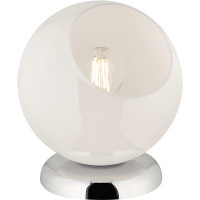 LED Tafellamp - Tafelverlichting - Trion Klino - E27 Fitting - Rond - Mat Chroom - Aluminium