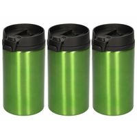 10x Warmhoudbekers metallic/warm houd bekers groen 320 ml