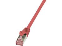 LogiLink CQ2034S RJ45 Netwerkkabel, patchkabel CAT 6 S/FTP 1.00 m Rood Vlambestendig, Snagless 1 stuk(s)