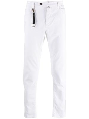 Incotex Ribfluwelen broek - Wit