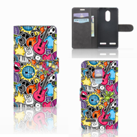 Lenovo K6 Wallet Case met Pasjes Punk Rock