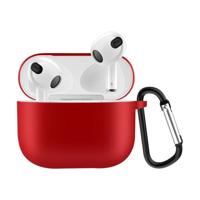 Lunso - Softcase cover hoes - Geschikt voor AirPods 3 - Rood