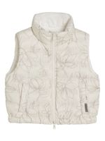 Brunello Cucinelli Kids gilet matelassé à fleurs - Tons neutres - thumbnail