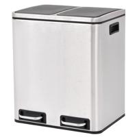 vidaXL Pedaalemmer voor recycling 30 L roestvrij staal