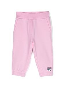 Chiara Ferragni Kids pantalon de jogging à patchs logo - Rose