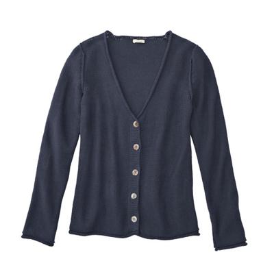 Gebreid vest uit puur biologisch katoen, indigo 48