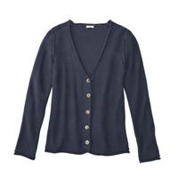 Gebreid vest uit puur biologisch katoen, indigo 48