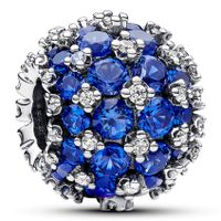 Pandora 792630C02 Bedel Sparkling Pavé Round Blue zilver-kleursteen blauw - thumbnail