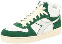 Diadora Magic Basket Demi Cut Suede Leather Gymschoenen, uniseks, volwassenen, Wit bladgroen, 41 EU