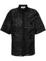 MSGM chemise en broderie anglaise à manches courtes - Noir - thumbnail