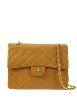 CHANEL Pre-Owned sac porté épaule Double Flap médium (1990) - Tons neutres