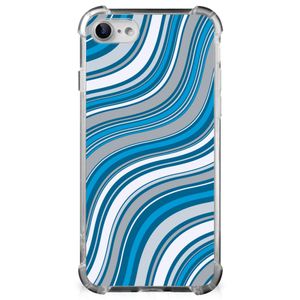 iPhone SE 2022/2020 | iPhone 8/7 Doorzichtige Silicone Hoesje Waves Blue